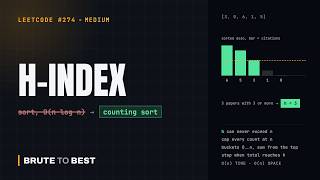 LeetCode #274: H-Index, From Sorting to Counting Sort in O(n)