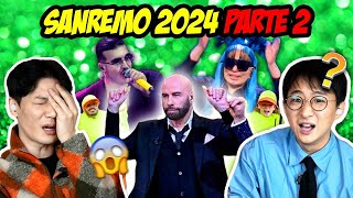 COREANI REAGISCONO a SANREMO 2024! | Pt. 2 ( Geolier, John Travolta, Emma, Loredana Bertè...)