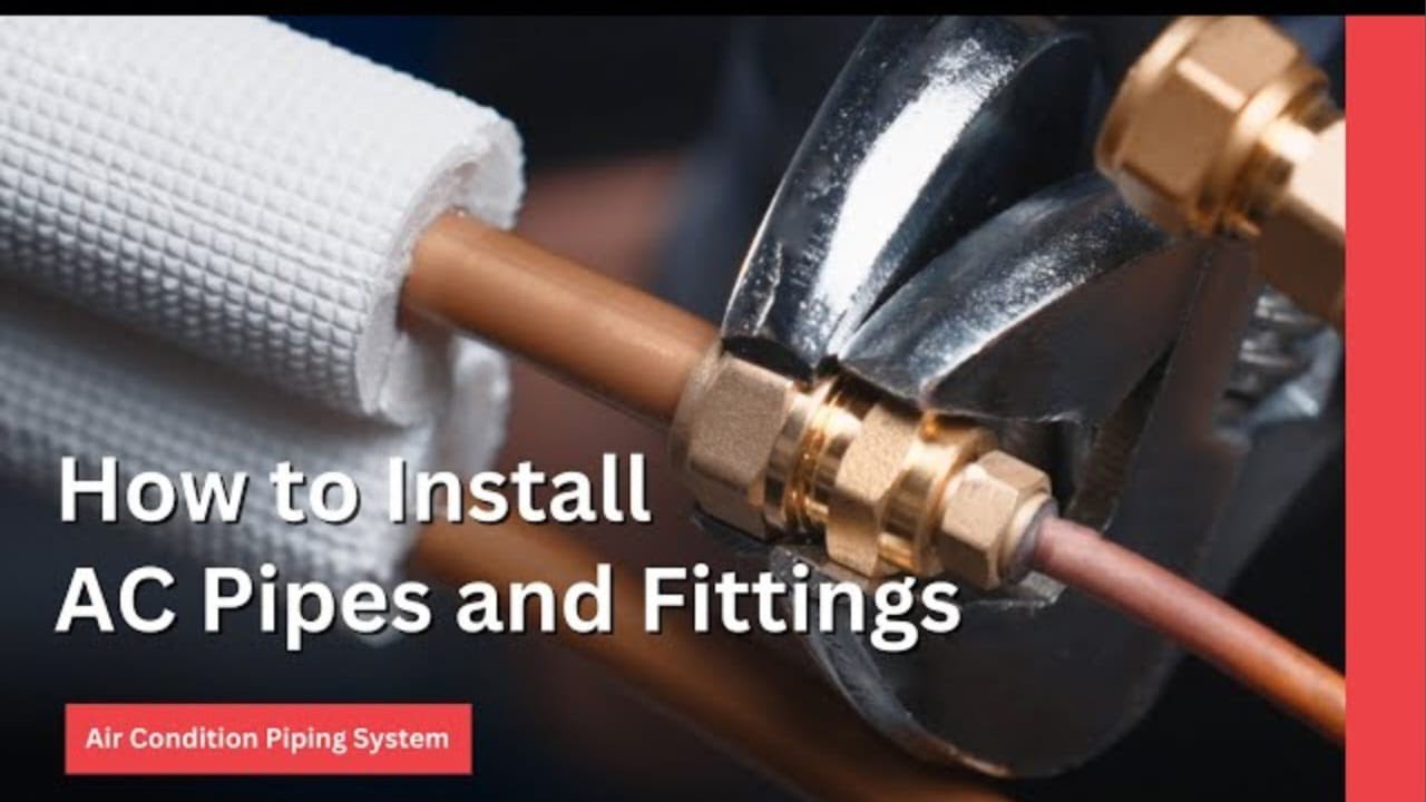 Split AC copper pipe fitting and finishing 💯how to install AC pipe and ...