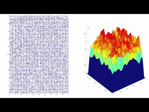 Potential "flow" generated by particles over an uniform grid
