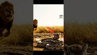 Lion’s Heroic Rescue — Tiger Cub Saved from the Giant Python! #animals Net Worth
