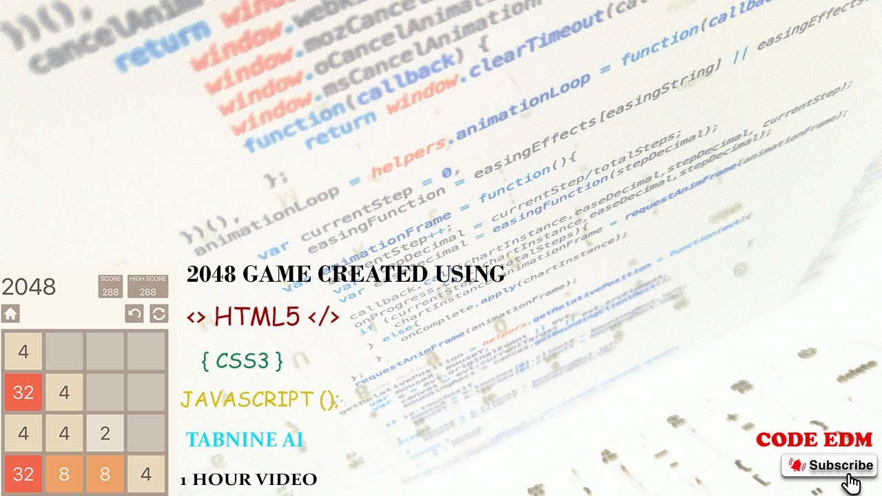 2048 Game Challenge Create Using HTML5, CSS3, JavaScript and TabNine AI ...