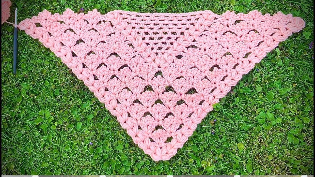 Tuchmuster Betty 2 Reihen Rapport & Mittelteil #häkeln #petraperle #tücher #dreieckstuch #crochet