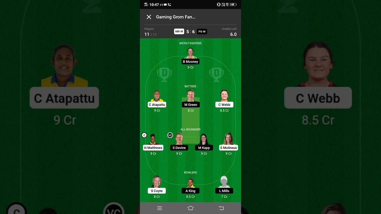 MR W VS PS W Dream11 Prediction What's App 9879722728 Channel Subscribe Like