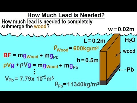 Physics - Ch 33A Test Your Knowledge: Fluid Statics (39 of 42) How Much Lead is Needed?