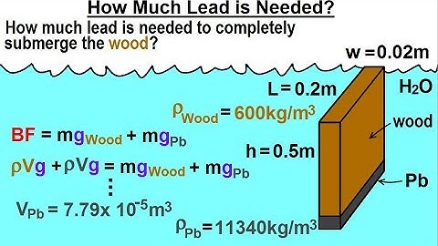 Physics - Ch 33A Test Your Knowledge: Fluid Statics (39 of 42) How Much Lead is Needed?