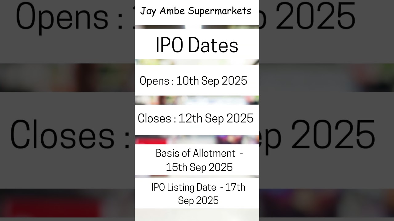 Jay Ambe Supermarkets SME IPO