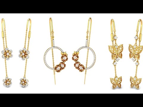 सोने के सुई धागा के डिजाईन वजन और कीमत के साथ 2022 | Latest Gold Sui Dhaga  Earrings Designs - YouTube