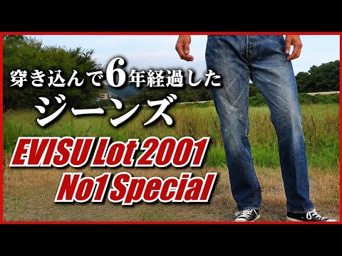 穿き込んで6年経過した ジーンズの経年変化 エヴィス 2001 No1