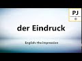 How to pronounce der Eindruck (5000 Common German Words)