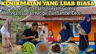 Download Lagu MASAK SAYUR TUMIS JAMUR DAN AYAM GORENG MENTEGA SAMBEL CEOS DAN LALAPAN KECIPIR #Pedesaan #kampung  MP3