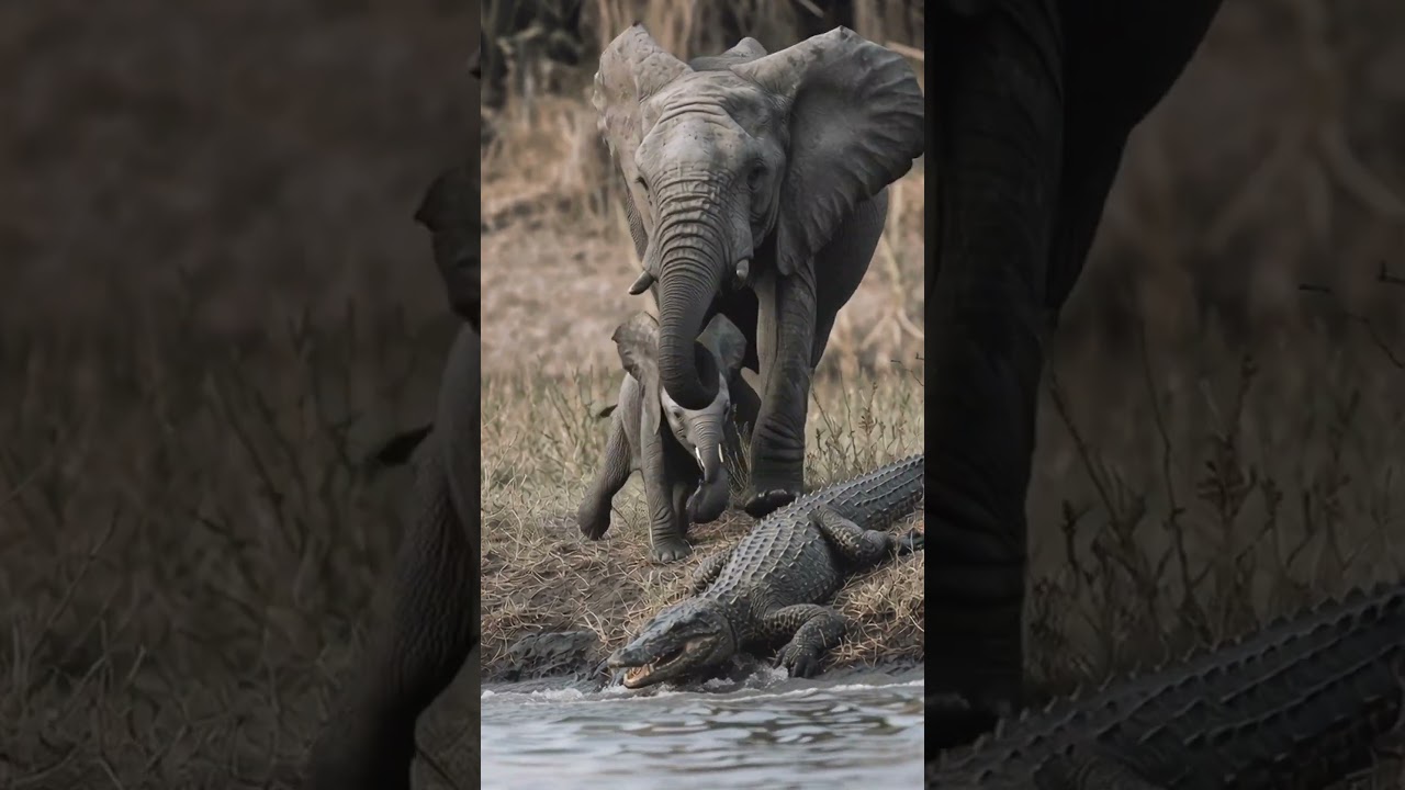 Baby Elephant in Trouble Watch What Mother Does!  