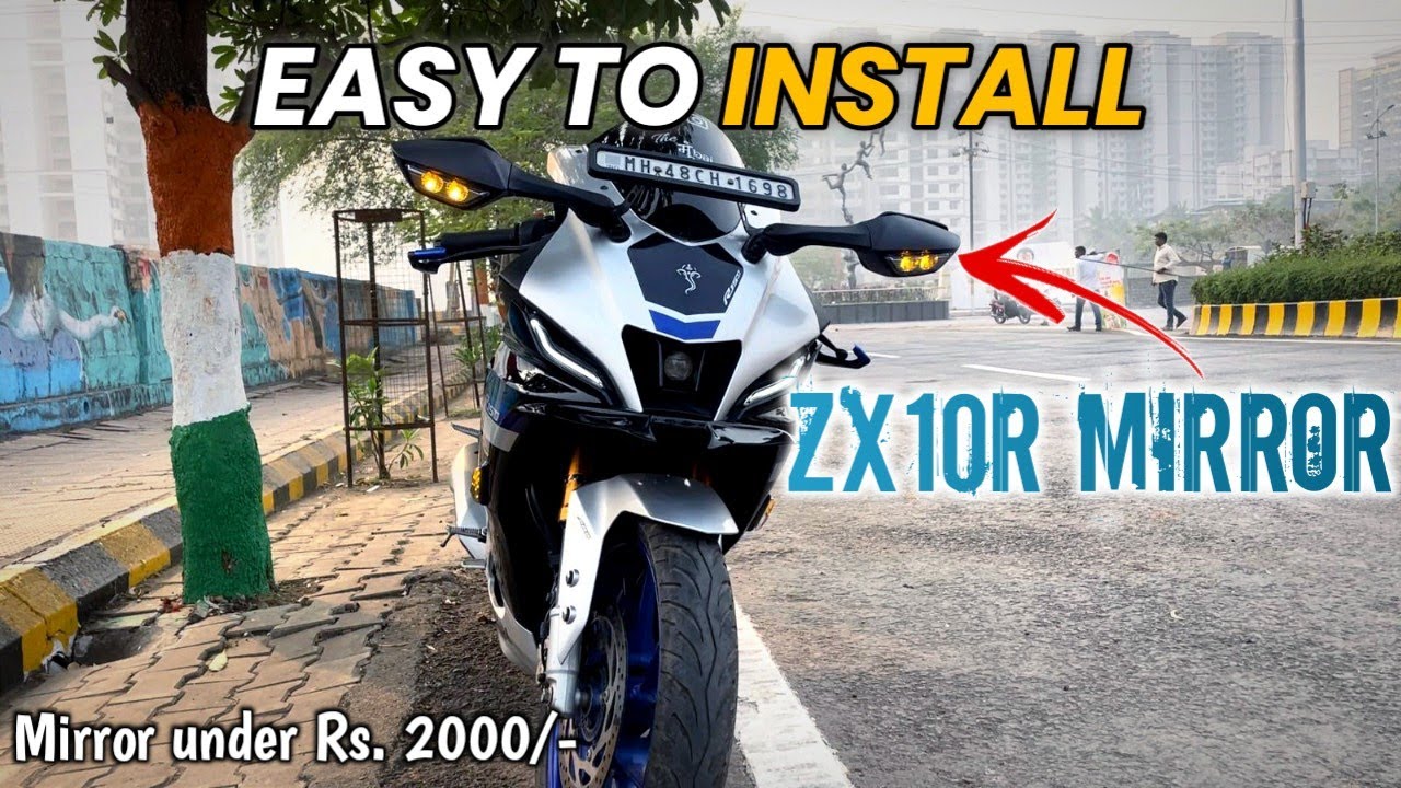 How to Install ZX10R Mirror on R15 v3, V4 😍 | @ridewithom16 #modification #r15 | Part 5