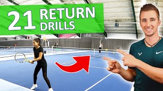 21 Excellent Tennis Return Drills | Return Training For Singles and Groups