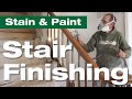 Oak staircase refinishing part 2 stain  paint  patching wood treads  matching red and white oak