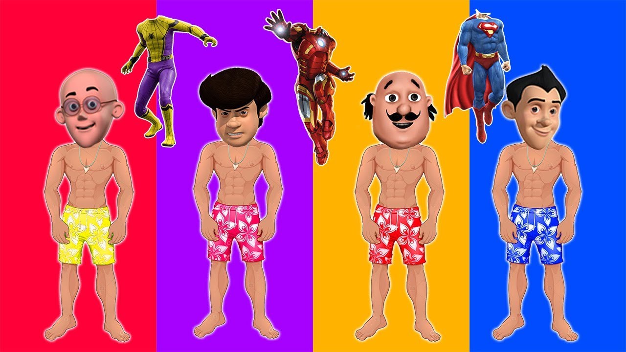Wrong Clothes Motu Patlu Gattu Battu Superheroes Finger Family Song for  Kids - YouTube