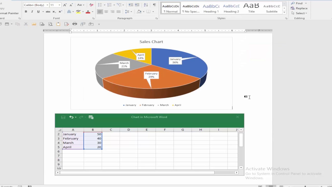 Create A Pie Chart In Word