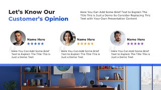 Animated PowerPoint Customer Reviews and Testimonials Slide