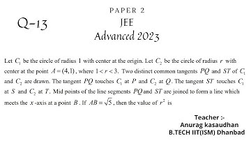 JEE Advanced 2023 Math Paper 2 (Q 13) solution | IIT JEE Maths | #jeeadvanced2023  #projecteducation