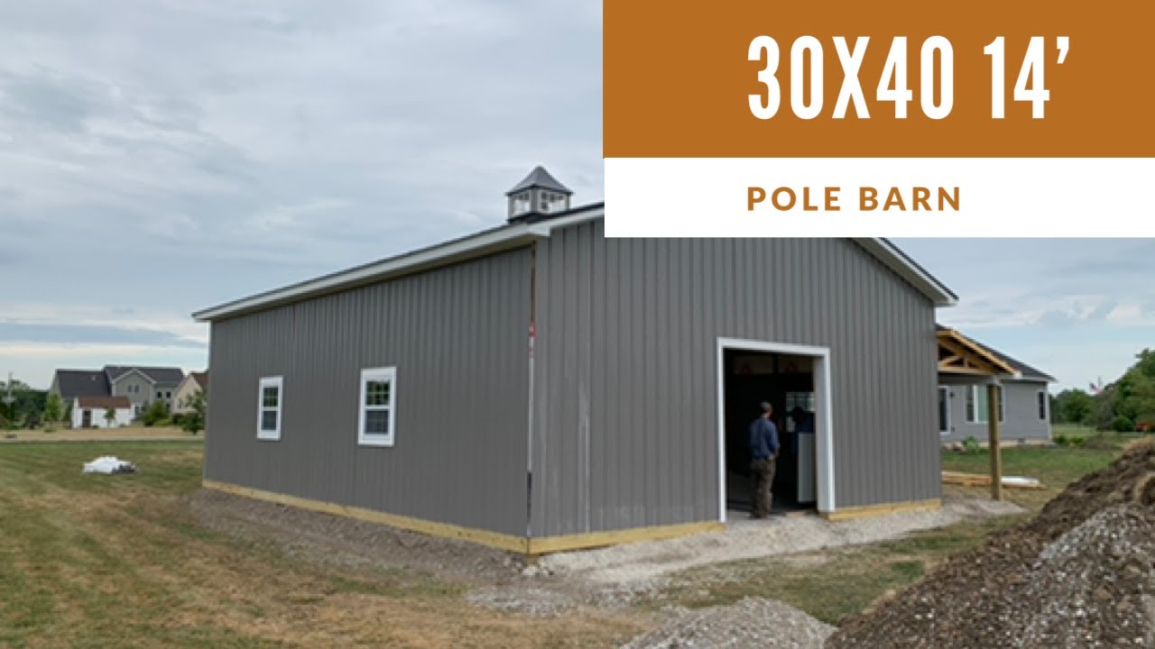 30x40 pole barn garage built in 2020 | Catawba Island with Azek Trim.  (Instead of steel) - YouTube