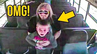 Bus driver lifts up terrified boy, seconds later, the camera catches a nightmare