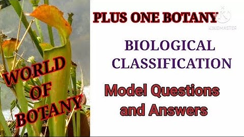 Plus One Botany Biological Classification Model Questions And Answers / Unit One Class XI Botany
