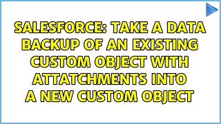 Take a Data backup of an existing custom object with attatchments into a new custom object