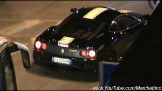 I have recorded this awesome ferrari 360 challenge stradale driving
by. it's fitted with a custom exhaust, white stripes, black wheels and
pai...