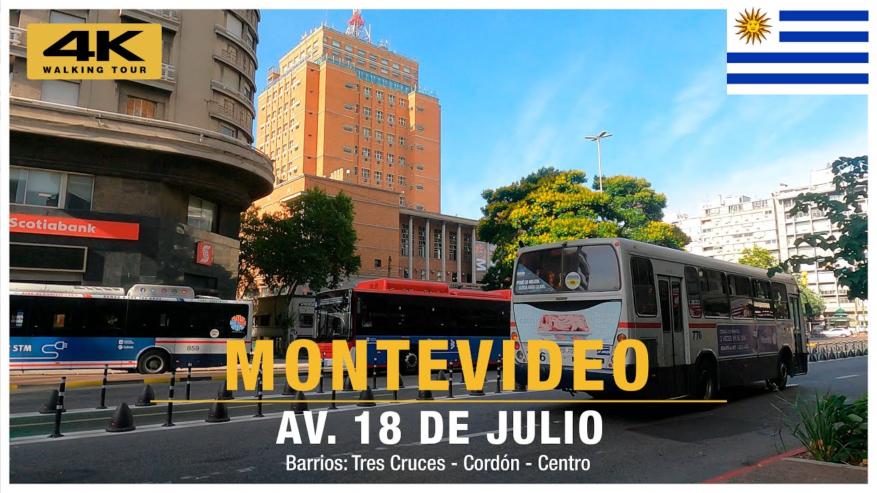 🇺🇾 AV. 18 DE JULIO (CICLOVÍA) | Montevideo | WALKING TOUR 2024 [ 4K ] 