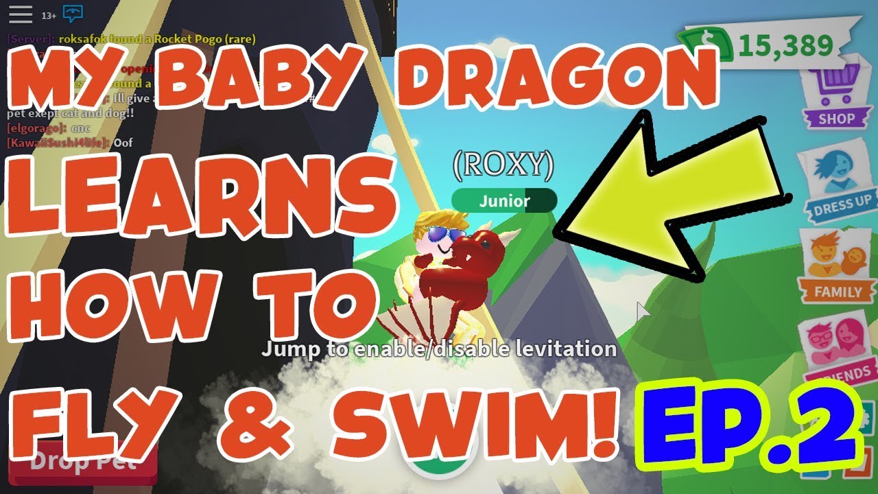 EPISODE TWO: MY BABY DRAGON LEARNS HOW TO FLY AND SWIM! (EARLY LOOK AT PETS) (ADOPT ME)