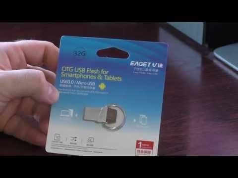 Обзор и распаковка OTG USB 3.0 Flash Drive Eaget V66 2 in 1 32GB (SILVER) от GearBest