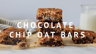 HOW TO MAKE CHOCOLATE CHIP OAT BARS | gluten-free refined sugar-free + quick healthy desserts recipe