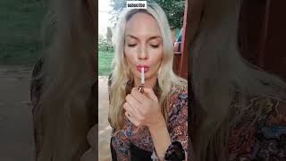 Blonde Girl Smoking Cigarettes