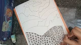 creative pattern 😎| Zen inspired landscape drawing