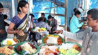 Hard Working Lady Selling Best Roadside Food Hyderabad | Chicken,Boti @ 70Rs | Veg @50 Rs only