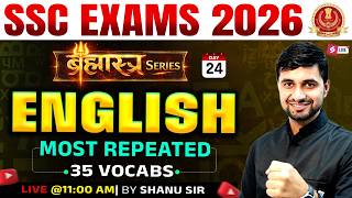 SSC Exams 2026 English | English Vocabulary for Competitive Exams | Vocabulary by Shanu Sir