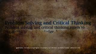 Critical Thinking, Logic & Problem Solving