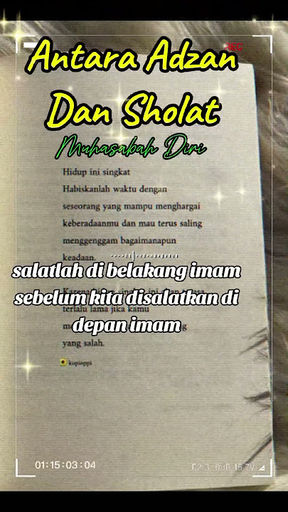Hidup itu antara Adzan Dan Sholat #shorts