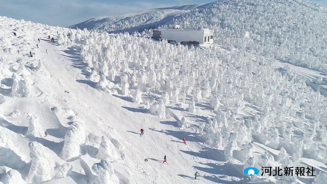蔵王の樹氷「アイスモンスター」【ドローン空撮】Snow Monsters at Mt