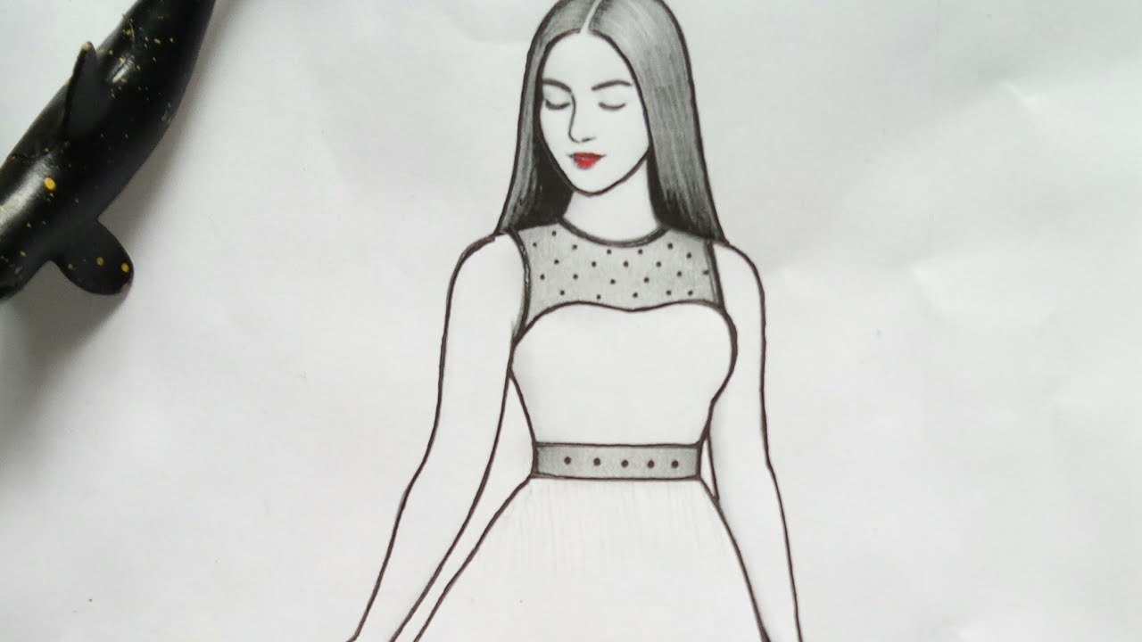 🫰Easy and Beautiful Girl Pencil Sketch | Stylish Dress Drawing | Anjali ki Drawing Duniya❤️❤️