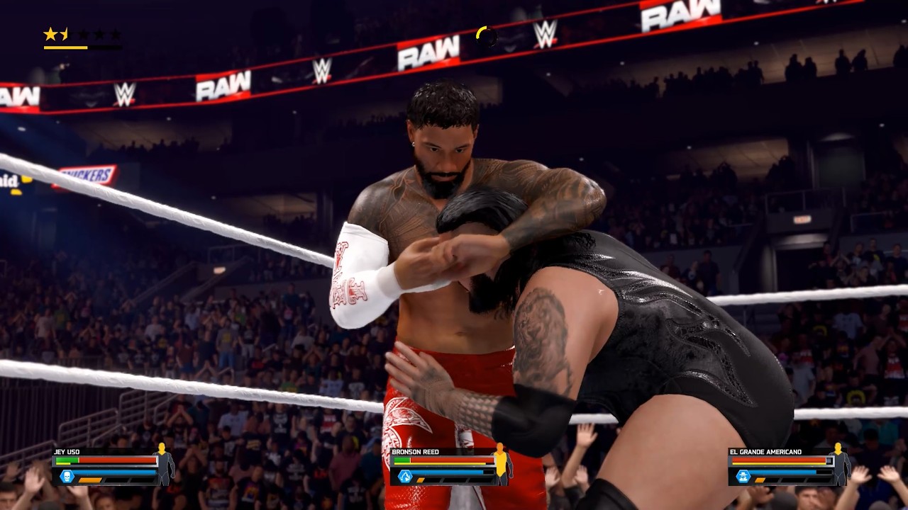 Jey Uso Vs Bronson Reed Vs El Grande Americano - Triple Threat Match - WWE 2k25 Legendary Gameplay