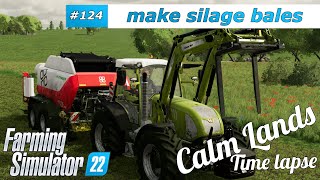 Farming Simulator 22 🚜 Calm Lands 🐝 mow meadow, fill bunker silo, silage bales 😲 124 - 4K timeLapse