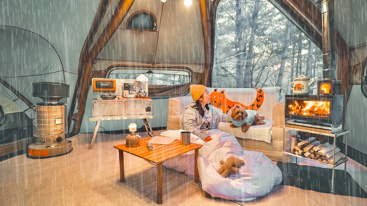 9 кг воздушная палатка Уютная и теплая зимняя собака и девушка в походе