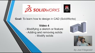 SolidWorks CAD Series -  Video 4 - Modify and build solids