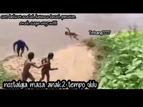 bocah mandi di kali nostalgia masa kecil pas mencari bekicot boy swiming river funny crazy children