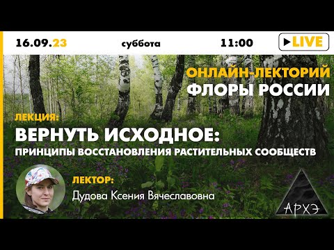 Лекция Ксении Дудовой «Вернуть исходное: принципы восстановления растительных сообществ»