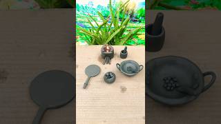 clay making kitchen set diy #miniature #creativeclayideas #diy#kitchenset#clay #art