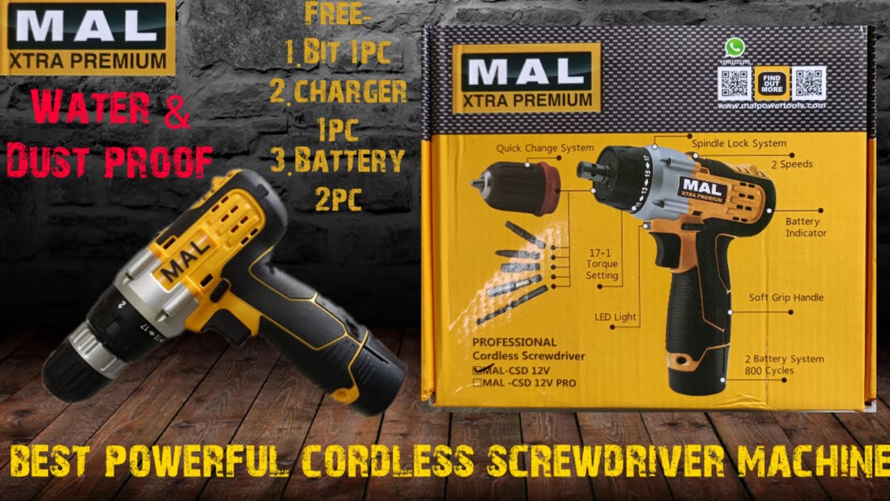 MAL Xtra Premium Cordless Screwdriver Machine!!2pc extra power full battery!!1pcCharger Unboxing