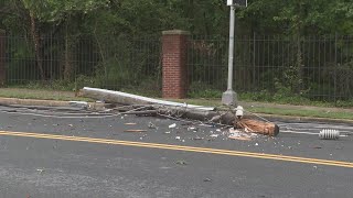 Power lines downed in Alexandria near high school, road closed