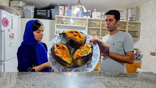 Delicious and festive stuffed eggplant recipe | Popular Iranian food 
